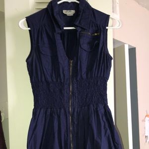 Navy blue zip up dress